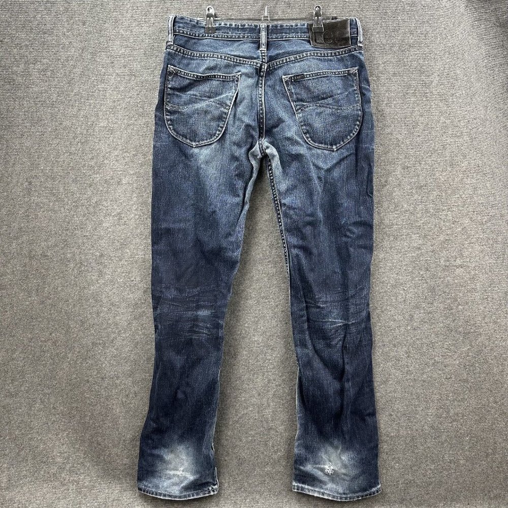 Lee Women's Jeans Blue Dark Wash Lo Rize Straight - L3 Button Fly Western Pants - Picture 5 of 13
